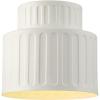 imageGLOBE Novogratz x Electric 66000085 Novogratz x 2Light Matte Brass Flush Mount Ceiling Light with OffWhite Pleated Fabric ShadeFauxCeramic Shade  White