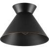 imageGLOBE Novogratz x Electric 66000085 Novogratz x 2Light Matte Brass Flush Mount Ceiling Light with OffWhite Pleated Fabric ShadeMatte Black  Bronze Trim