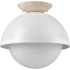 imageGLOBE Novogratz x Electric 66000085 Novogratz x 2Light Matte Brass Flush Mount Ceiling Light with OffWhite Pleated Fabric ShadeMatte White  Faux Wood