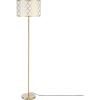 imageGlobe 61000150 60quot Floor Lamp Antique Brass Finish Beige Fabric Shade MidCentury Modern Standing Lamp E26 Base Sustainable Design for Living Rooms and BedroomsMatte Brass  Kinsley
