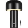 imageGlobe Electric 60000031 12quot 15W LED Integrated Outdoor Cordless Table Lamp Matte Black Frosted Diffuser USBC Charging Cable OnOff Touch Switch 3Step Dimmer Switch 120 LM 2700 Kelvin 80 CRIBlack  LED