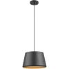imageGlobe Electric 67348 Bari 1Light Pendant Black Matte Finish Brass Accents Half Opal Glass Shade Bulb Not Included