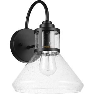 imageGLOBE Electric 44388 11quot OutdoorIndoor Wall Sconce Matte White Finish BarnyardStyle Shade Weather Resistant Modern Farmhouse Exterior LightBlack  Torrent