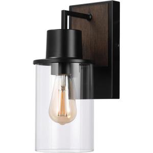 imageGLOBE Electric 44388 11quot OutdoorIndoor Wall Sconce Matte White Finish BarnyardStyle Shade Weather Resistant Modern Farmhouse Exterior LightMatte Black Vanessa