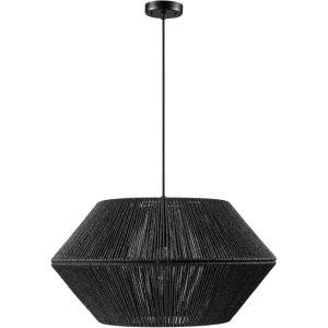 imageGLOBE Electric 44761 1Light Outdoor Plugin Pendant Light Plastic Rattan Shade Frosted Inner Shade Bronze Hanging Cord and Chain Kitchen Island Cafe Ceiling Hanging Light Bulb Not IncludedTerra  Black