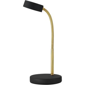 imageGLOBE Electric 52889 West 15quot LED Integrated Desk Lamp Matte Brass 200 Lumens Dimmer Rotary SwitchMatte Black  Gooseneck