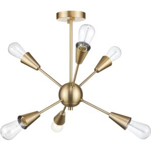 imageGLOBE Electric 61089 Clementine 6Light SemiFlush Mount Ceiling Light Matte Gold