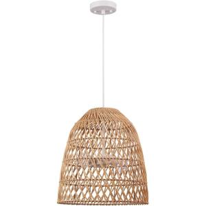 imageGLOBE Electric 61090 Rio 1Light Pendant Light Light Twine Shade White Socket White Cloth Hanging CordGalen