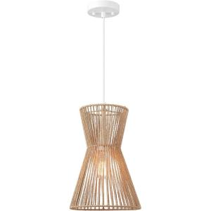 imageGLOBE Electric 61090 Rio 1Light Pendant Light Light Twine Shade White Socket White Cloth Hanging CordGrace