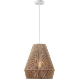 imageGLOBE Electric 61090 Rio 1Light Pendant Light Light Twine Shade White Socket White Cloth Hanging CordGrant