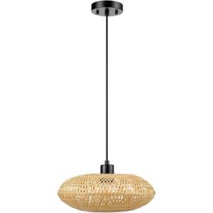 imageGLOBE Electric 61090 Rio 1Light Pendant Light Light Twine Shade White Socket White Cloth Hanging CordMillie