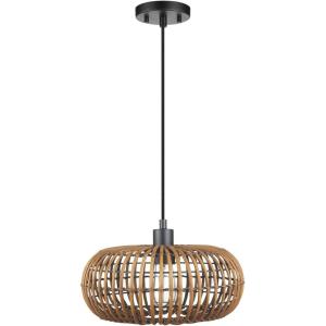 imageGLOBE Electric 61090 Rio 1Light Pendant Light Light Twine Shade White Socket White Cloth Hanging CordTrancoso