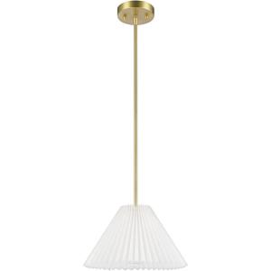 imageGLOBE Electric 61094 3Light Cascading Pendant Light Chrome Accents White ShadesMatte Brass