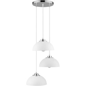 imageGLOBE Electric 61094 3Light Cascading Pendant Light Chrome Accents White ShadesWhite  Chrome