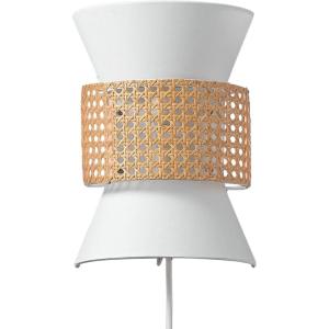 imageGLOBE Electric 65000052 Novogratz x 1Light Wall Sconce Matte Brass Finish Rattan Shade OnOff Pull Chain Switch Wall Lighting Kitchen Sconces Wall Lights for Living Room Home DcorAyla