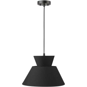 imageGLOBE Electric 65778 Madison 2Light Chandelier Black Fabric Shade Bulb Not Included