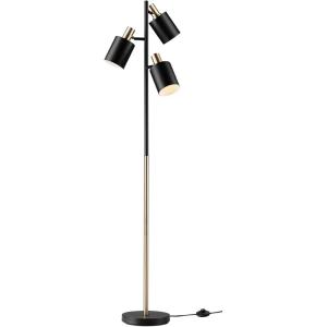 imageGLOBE Electric 67354 67quot 3Light Track Tree Lamp Matte Black Matte Brass Accents Floor Lamp for Living Room Adjustable Lamp Home Office Accessories Home Improvement Reading LampMatte Black  Brass