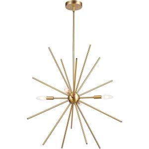 imageGLOBE Electric Novogratz x 65781 Celeste 4Light Chandelier Matte Brass Bulb Not IncludedCeleste
