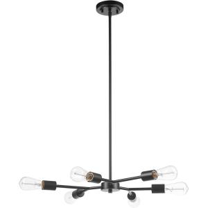 imageGLOBE Electric Novogratz x 65781 Celeste 4Light Chandelier Matte Brass Bulb Not IncludedTetra Black
