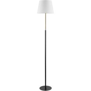 imageGLOBE Novogratz x SoHo 62quot Floor Lamp Matte Brass White Linen Shade67775Ren