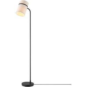 imageGlobe 61000150 60quot Floor Lamp Antique Brass Finish Beige Fabric Shade MidCentury Modern Standing Lamp E26 Base Sustainable Design for Living Rooms and BedroomsMatte Black  White Fabric Shade