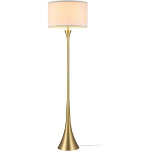 imageGlobe 61000150 60quot Floor Lamp Antique Brass Finish Beige Fabric Shade MidCentury Modern Standing Lamp E26 Base Sustainable Design for Living Rooms and BedroomsAntique Brass  Maclaine