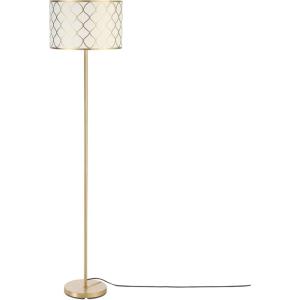 imageGlobe 61000150 60quot Floor Lamp Antique Brass Finish Beige Fabric Shade MidCentury Modern Standing Lamp E26 Base Sustainable Design for Living Rooms and BedroomsMatte Brass  Kinsley