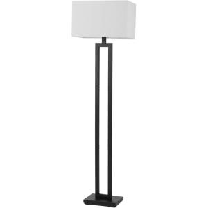 imageGlobe 61000150 60quot Floor Lamp Antique Brass Finish Beige Fabric Shade MidCentury Modern Standing Lamp E26 Base Sustainable Design for Living Rooms and BedroomsMatte Black  DAlessio