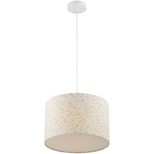 imageGlobe Electric Novogratz x Globe Stella 1Light Pendant Fabric Shade Cloth Cord 60768 Matte White with Constellations Print