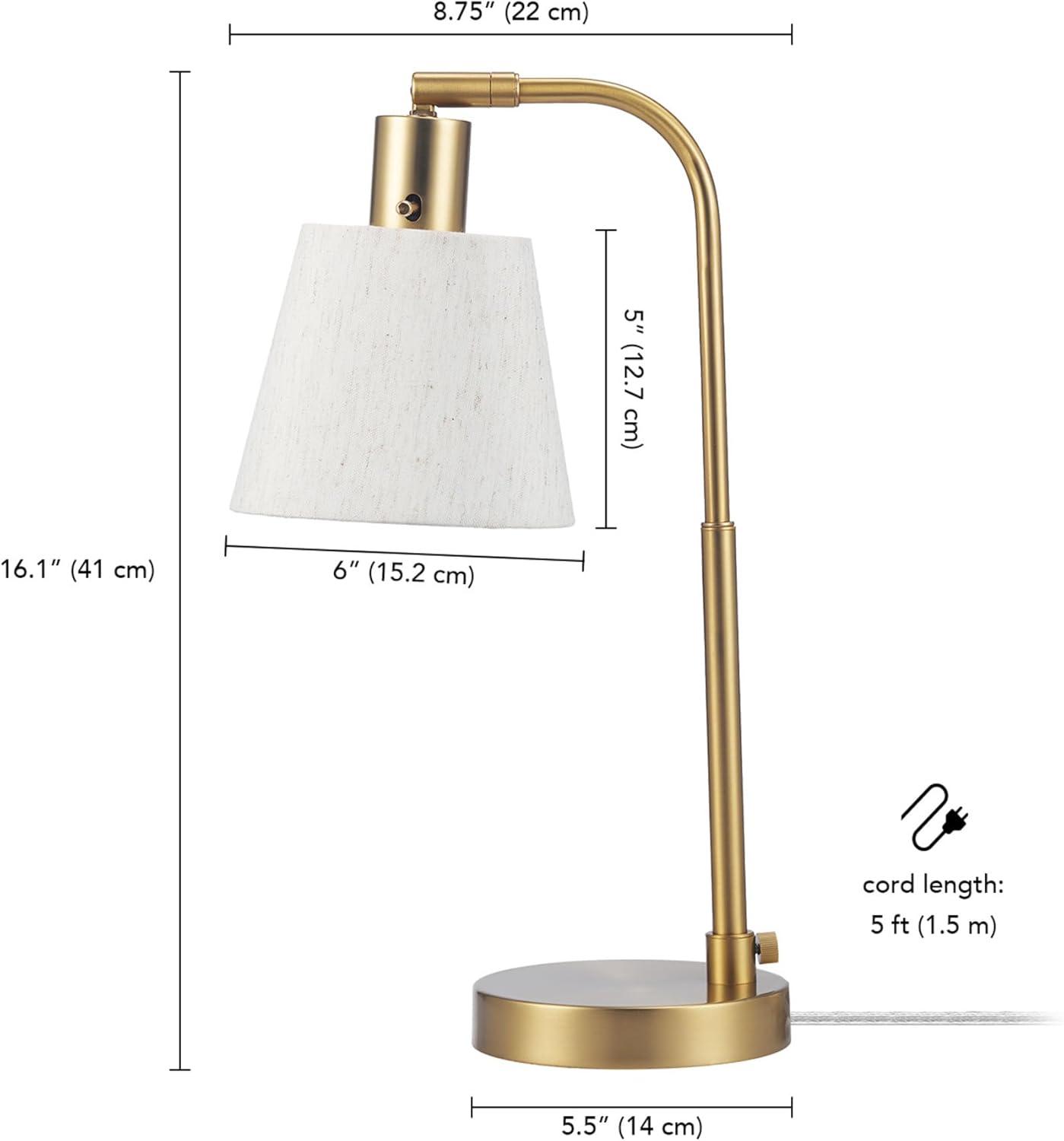 imageGLOBE Electric 67339 16 Inch Pink Desk Lamp with Gold Arm inLine OnOff Switch Reading Light Ideal for Bedroom Dorm and OfficeMatte Brass  Lucien
