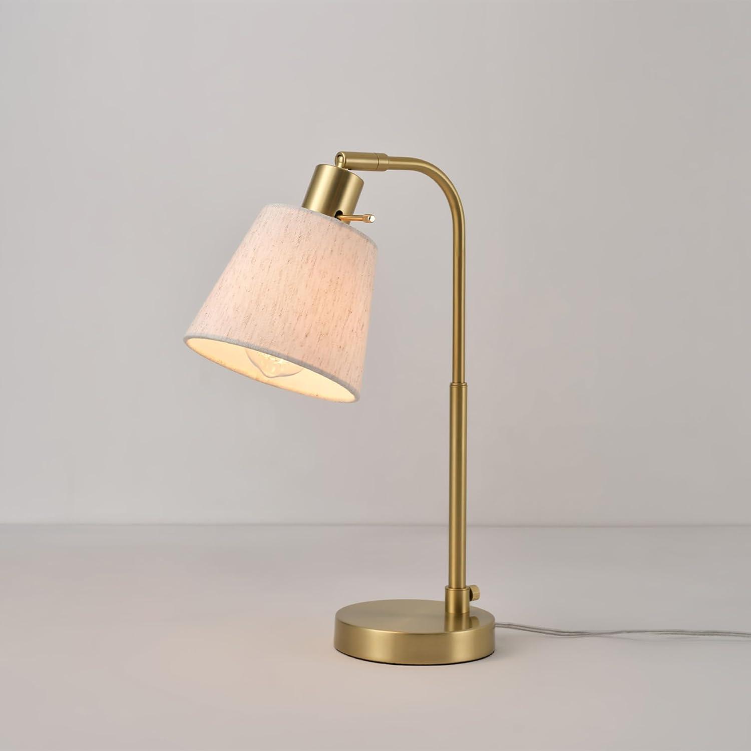 imageGLOBE Electric 67339 16 Inch Pink Desk Lamp with Gold Arm inLine OnOff Switch Reading Light Ideal for Bedroom Dorm and OfficeMatte Brass  Lucien