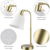 imageGLOBE Electric 67339 16 Inch Pink Desk Lamp with Gold Arm inLine OnOff Switch Reading Light Ideal for Bedroom Dorm and OfficeMatte Brass  Lucien