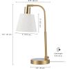 imageGLOBE Electric 67339 16 Inch Pink Desk Lamp with Gold Arm inLine OnOff Switch Reading Light Ideal for Bedroom Dorm and OfficeMatte Brass  Lucien
