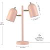 imageGLOBE Electric 67339 16 Inch Pink Desk Lamp with Gold Arm inLine OnOff Switch Reading Light Ideal for Bedroom Dorm and OfficeMatte Pink  Carter