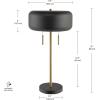imageGLOBE Electric 67347 22quot 2Light Table Lamp Metallic Dark Gray Table Lamp for Living Room Dual Pull Chains Lamps for Bedrooms Nightstand Room Dcor Home Improvement Home Office AccessoriesDark Gray