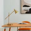 imageGLOBE Electric Novogratz x Tacoma 18quot Desk Lamp Matte Brass Adjustable Height Balance Arm Brass Rotary Switch on Shade52887Brass