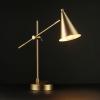 imageGLOBE Electric Novogratz x Tacoma 18quot Desk Lamp Matte Brass Adjustable Height Balance Arm Brass Rotary Switch on Shade52887Brass