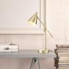 imageGLOBE Electric Novogratz x Tacoma 18quot Desk Lamp Matte Brass Adjustable Height Balance Arm Brass Rotary Switch on Shade52887Brass