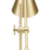 imageGLOBE Electric Novogratz x Tacoma 18quot Desk Lamp Matte Brass Adjustable Height Balance Arm Brass Rotary Switch on Shade52887Brass