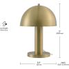 imageGLOBE Novogratz x Electric 65856 Olivia 12quot Table Lamp Matte Brass