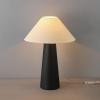 imageGLOBE Novogratz x Electric 65862 Harrington 20quot Table Lamp 2Tone Faux Wood White Cotton ShadeBlack