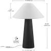 imageGLOBE Novogratz x Electric 65862 Harrington 20quot Table Lamp 2Tone Faux Wood White Cotton ShadeBlack