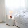 imageGLOBE Novogratz x Electric 65862 Harrington 20quot Table Lamp 2Tone Faux Wood White Cotton ShadeFaux Wood