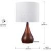 imageGLOBE Novogratz x Electric 65862 Harrington 20quot Table Lamp 2Tone Faux Wood White Cotton ShadeFaux Wood