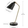 imageGlobe Electric 52999 Derek 18quot 2Light Desk Lamp Matte Black OnOff Rotary Switch on Each ShadeBelmont Matte Black