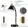 imageGlobe Electric 52999 Derek 18quot 2Light Desk Lamp Matte Black OnOff Rotary Switch on Each ShadeMatte Black  Albert