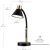 imageGlobe Electric 52999 Derek 18quot 2Light Desk Lamp Matte Black OnOff Rotary Switch on Each ShadeMatte Black  Albert