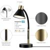 imageGlobe Electric 52999 Derek 18quot 2Light Desk Lamp Matte Black OnOff Rotary Switch on Each ShadeMatte Black  Albert
