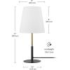 imageGlobe Electric 52999 Derek 18quot 2Light Desk Lamp Matte Black OnOff Rotary Switch on Each ShadeMatte Black  Brass Accents