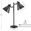 imageGlobe Electric 52999 Derek 18quot 2Light Desk Lamp Matte Black OnOff Rotary Switch on Each ShadeMatte Black  Industrial